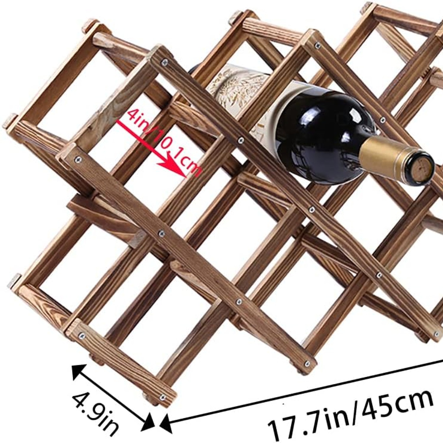 Foldable Wooden Wine Rack (10 Bottle)