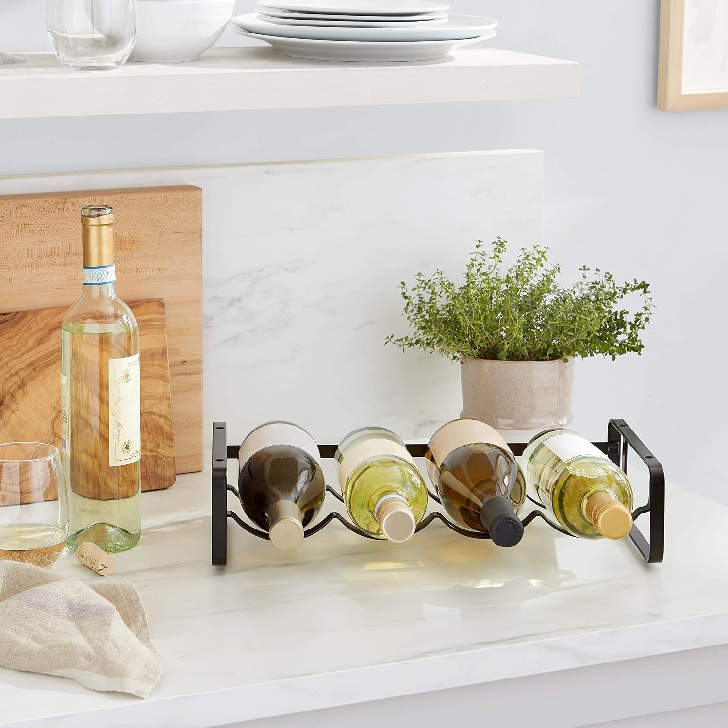 Stackable Metal Wine Rack, 4 Bottle Countertop Holder: image 6