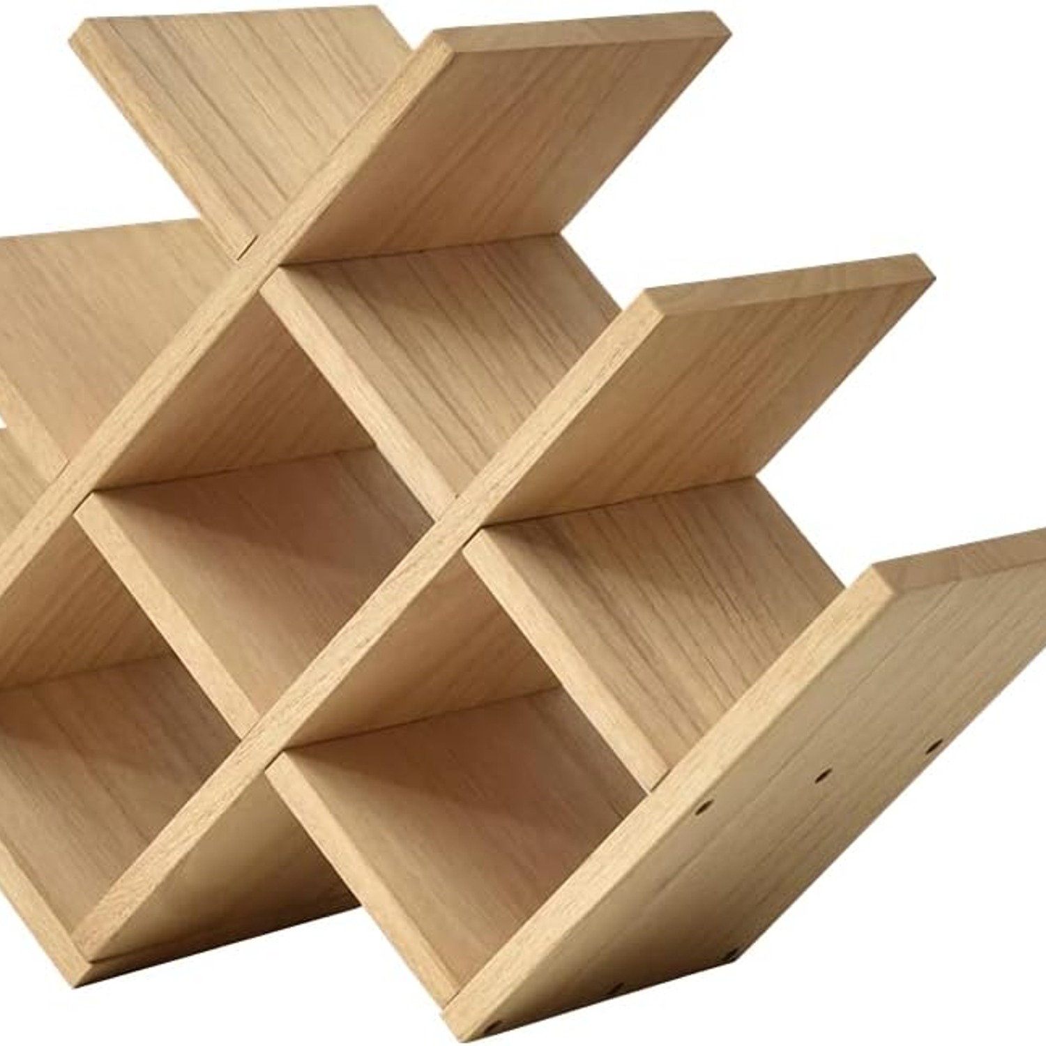 KIRIGEN 3-Tier Wooden Wine Rack, 8 Bottle Countertop Holder