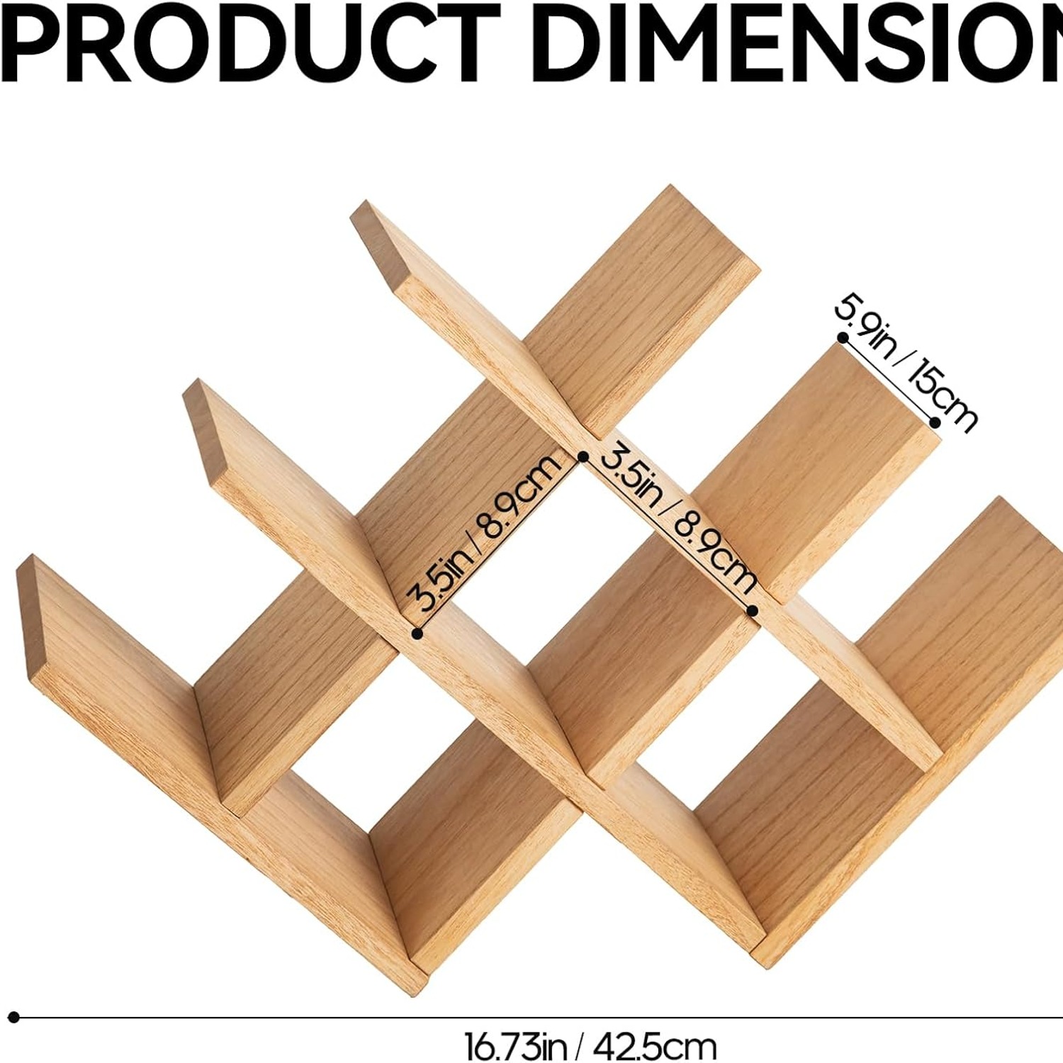 KIRIGEN 3-Tier Wooden Wine Rack, 8 Bottle Countertop Holder: image 7