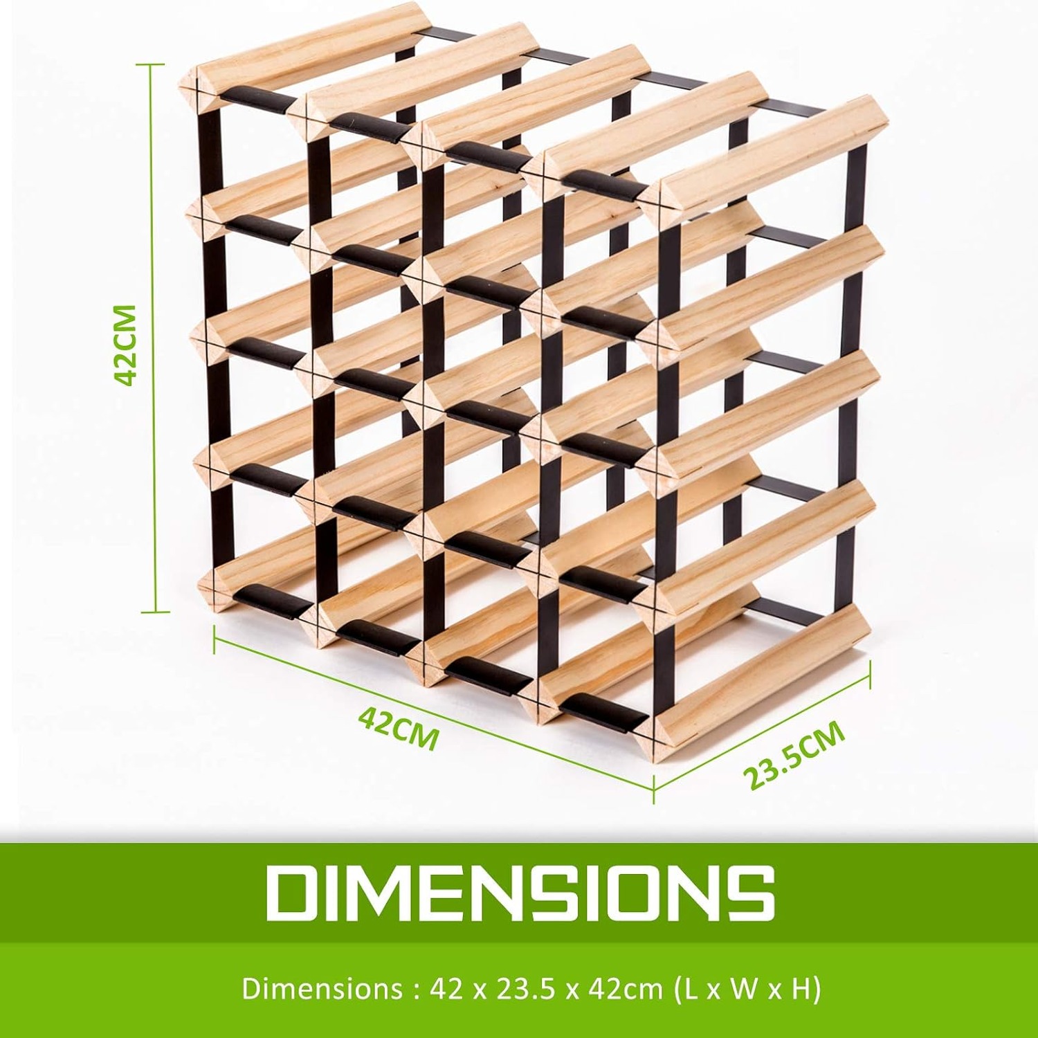 Home Ready 20 Bottle Timber Wine Rack: image 4