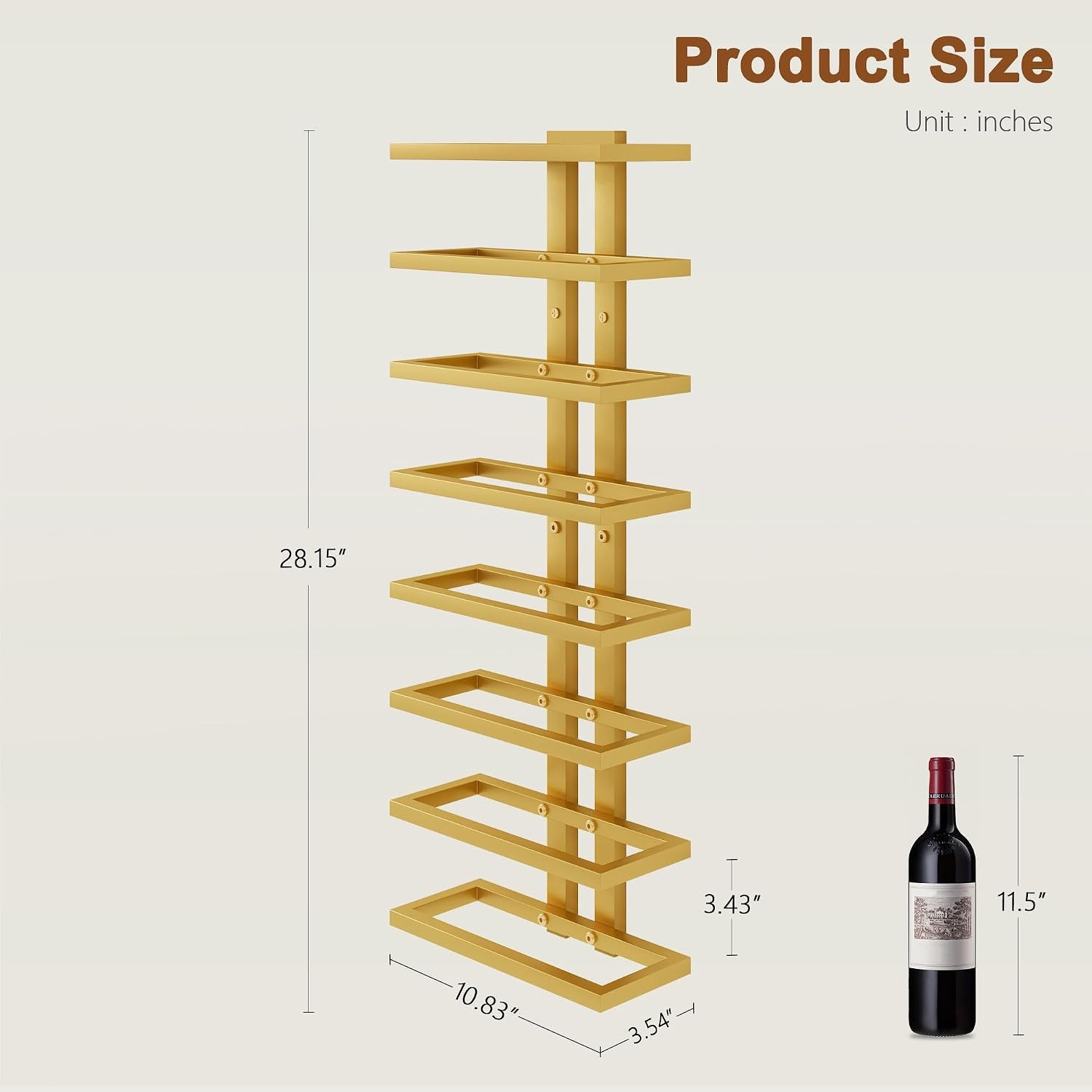 16-Bottle Wall Mounted Wine Rack Set (2 Pack, 8 Tier Each): image 8