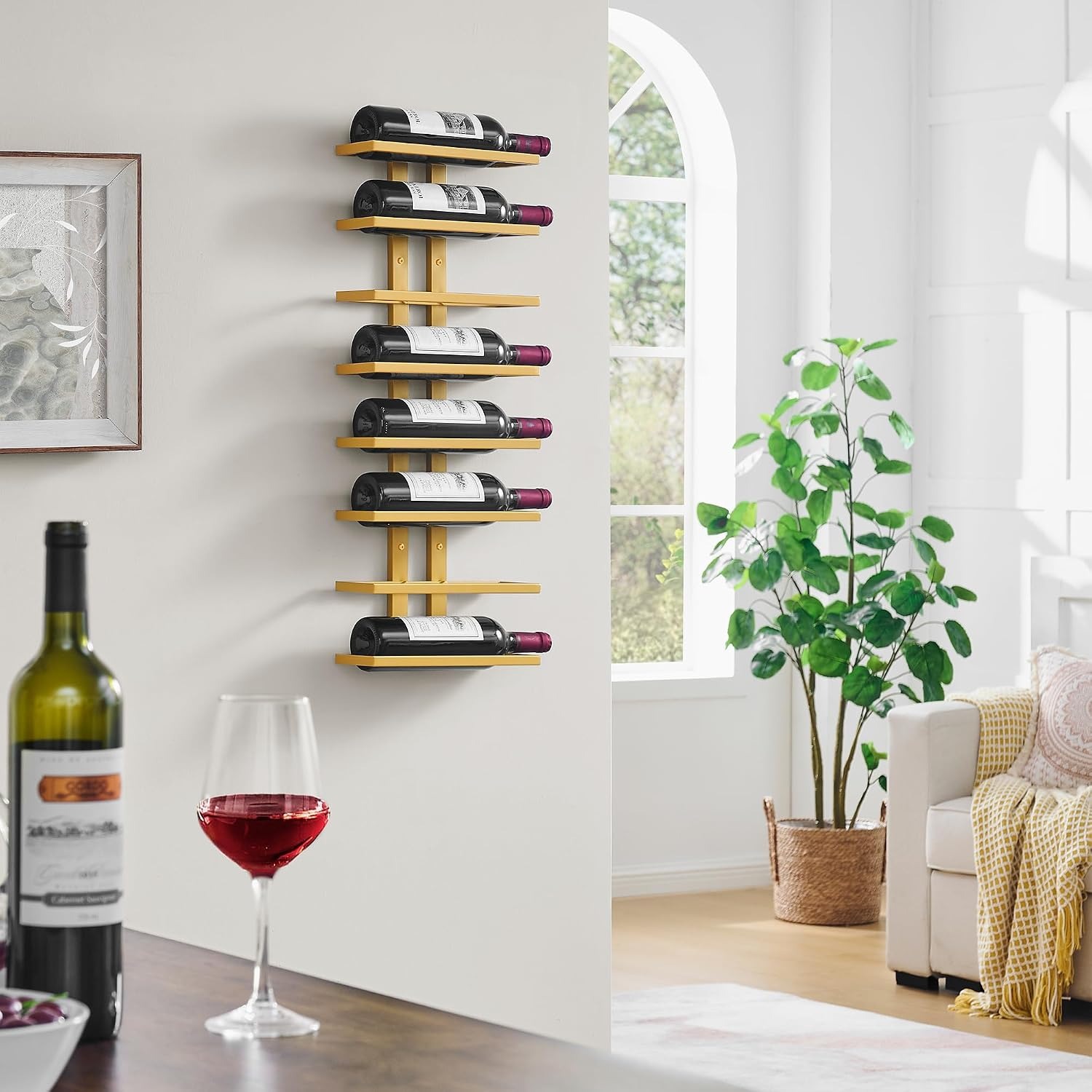 16-Bottle Wall Mounted Wine Rack Set (2 Pack, 8 Tier Each): image 10