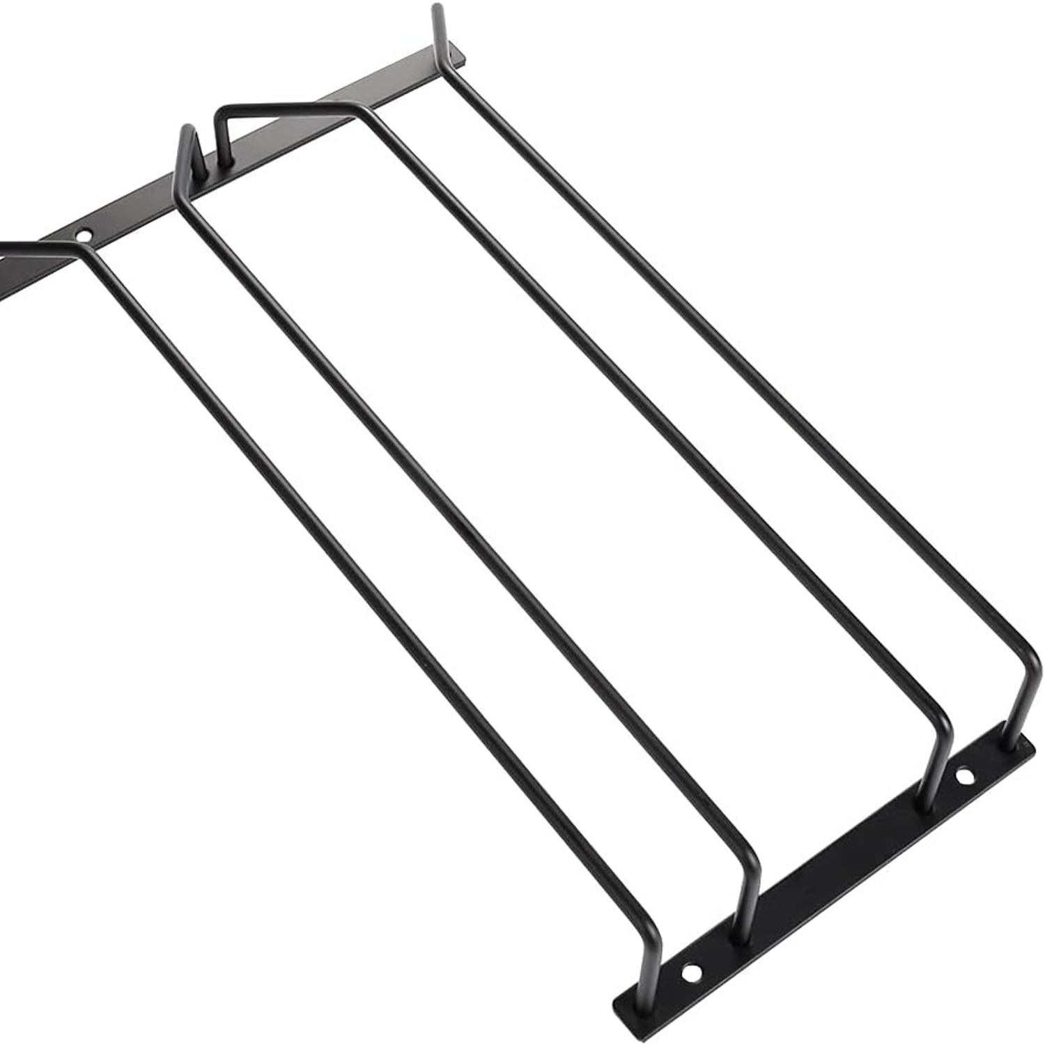 Black Wine Glass Rack 35cm Under-Cabinet Stemware Holder
