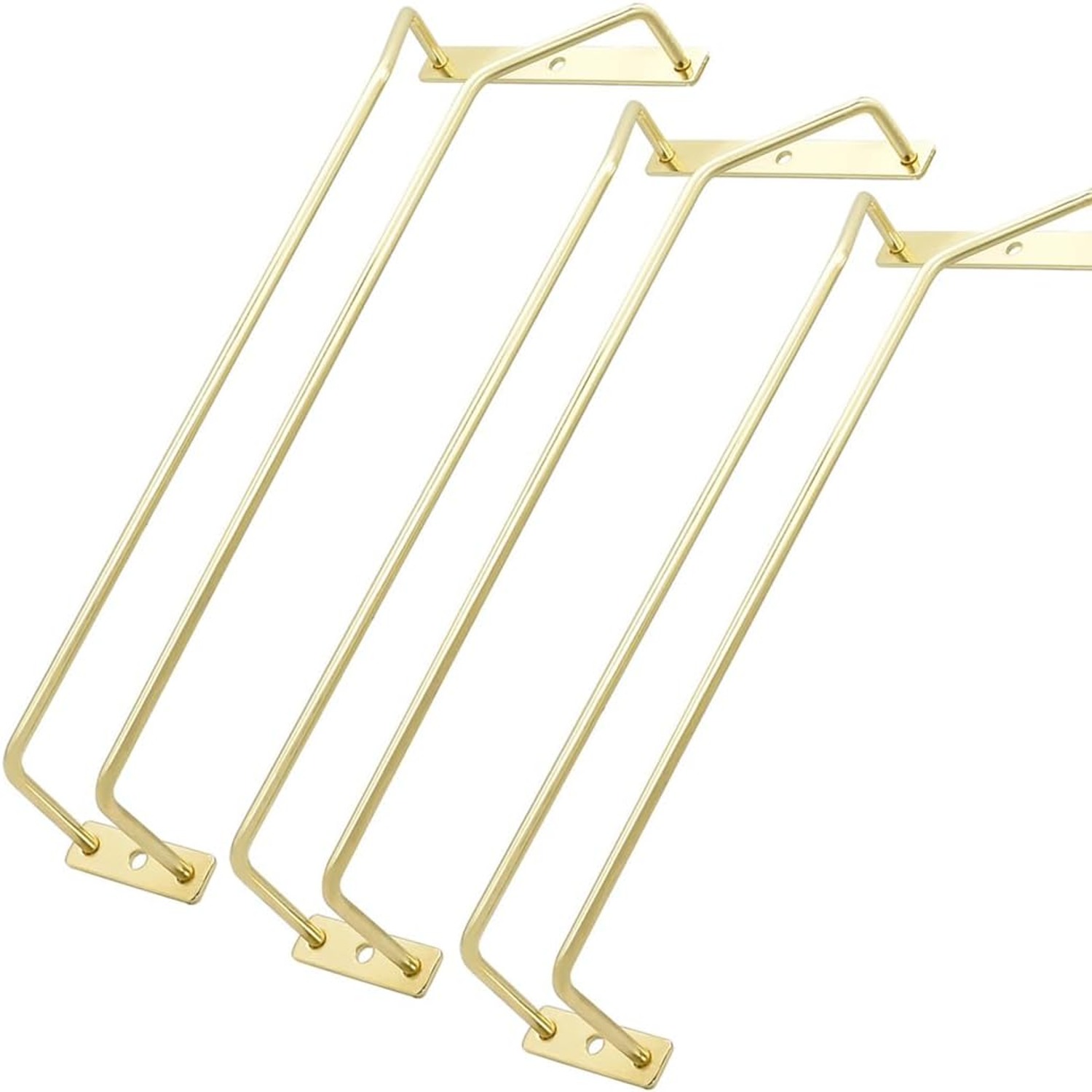 Gold Wine Glass Rack 30cm (3 Pack Under-Cabinet Stemware Holder)
