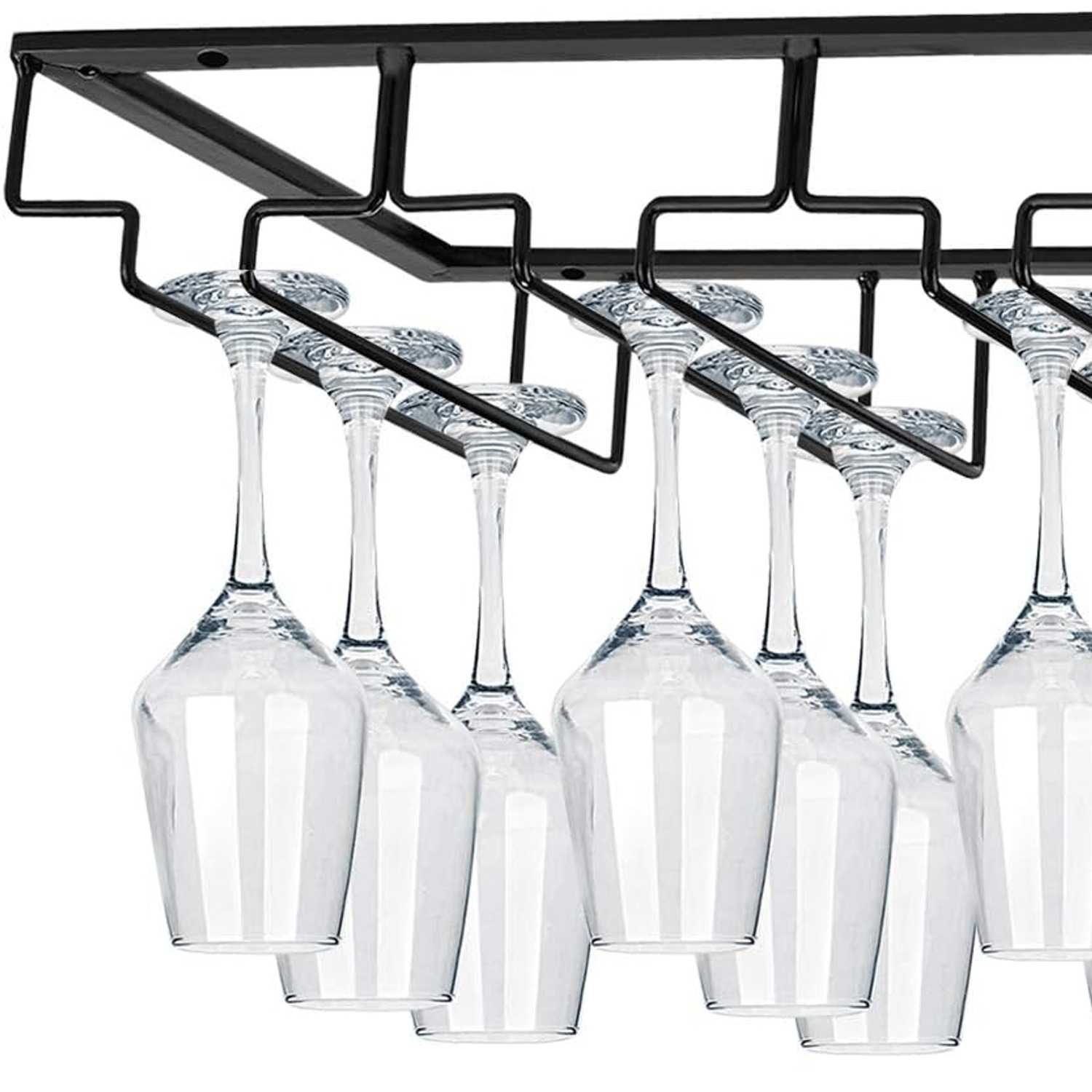 4 Row Under Cabinet Wine Glass Rack