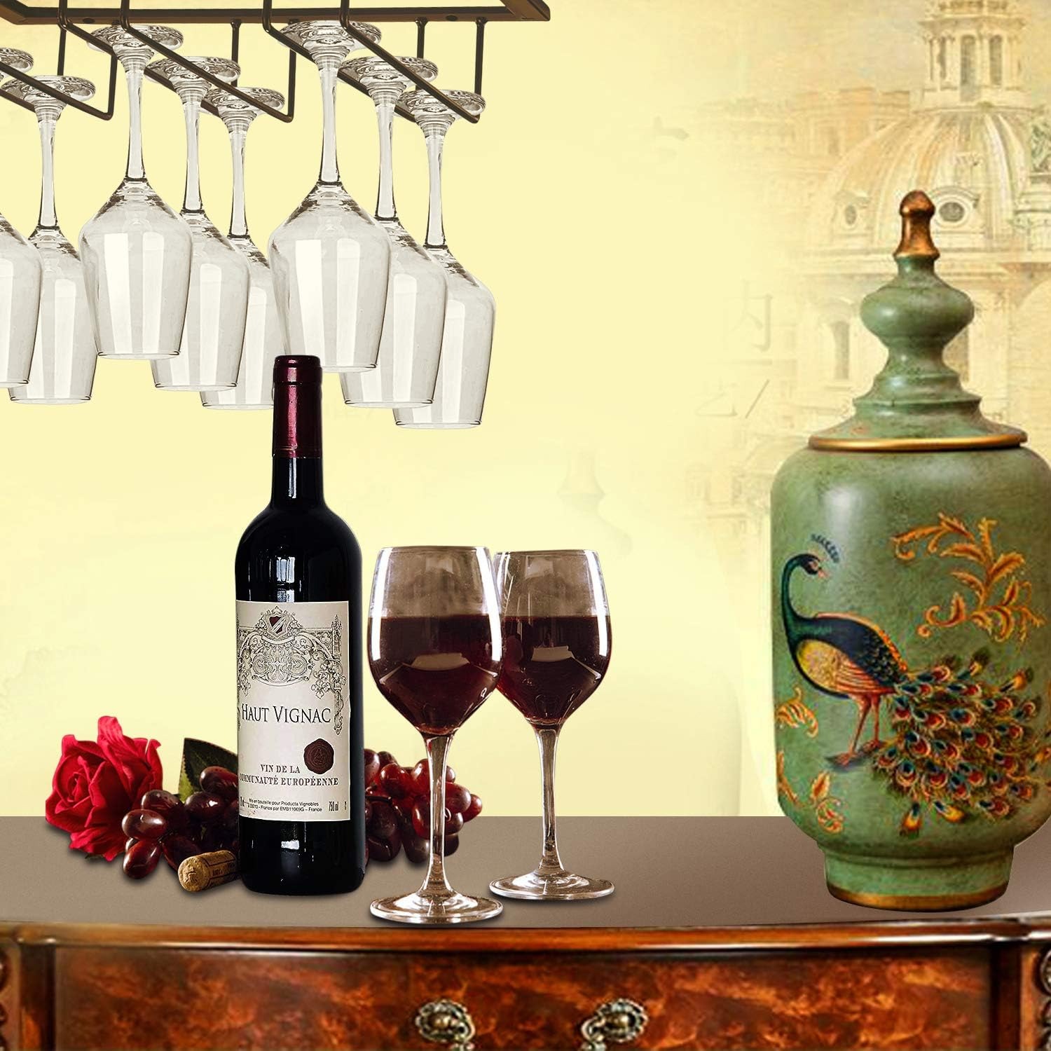 4 Row Under Cabinet Wine Glass Rack: image 7